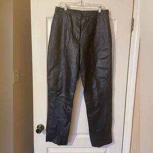 Chandler Hill Vintage Black Leather Pants Size 16 Biker 90s Moto City Sleek